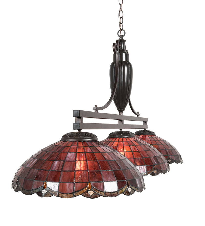 Meyda Tiffany 144877 Three Light Island Pendant, Mahogany Bronze