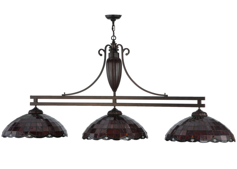 Meyda Tiffany 144877 Three Light Island Pendant, Mahogany Bronze