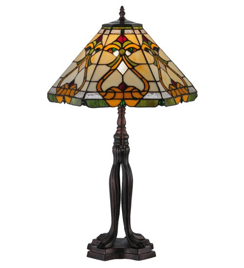 Meyda Tiffany 144901 One Light Table Lamp, Mahogany Bronze