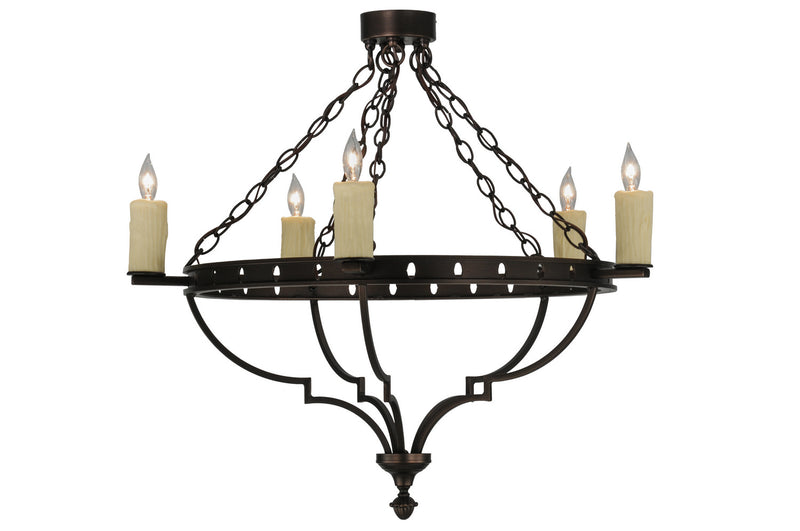 Meyda Tiffany 144951 Five Light Semi-Flushmount, Mahogany Bronze