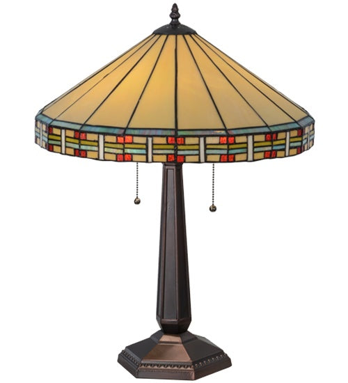 Meyda Tiffany 144960 Two Light Table Lamp, Mahogany Bronze