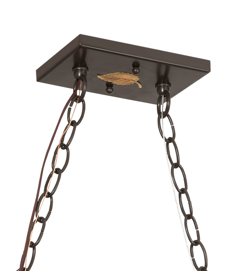 Meyda Tiffany 144972 Nine Light Oblong Pendant, Timeless Bronze