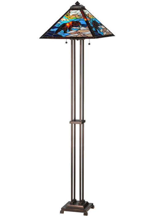Meyda Tiffany 145045 Two Light Floor Lamp, Mahogany Bronze