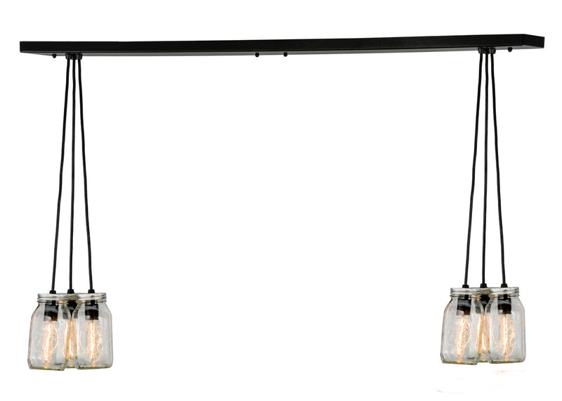 Meyda Tiffany 145076 Six Light Island Pendant, Black Metal