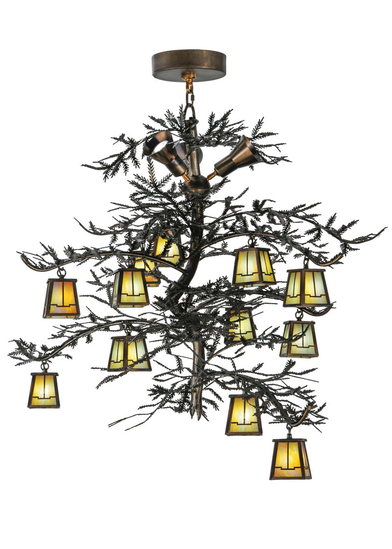 Meyda Tiffany 145107 15 Light Chandelier, Dark Burnished Antique Copper