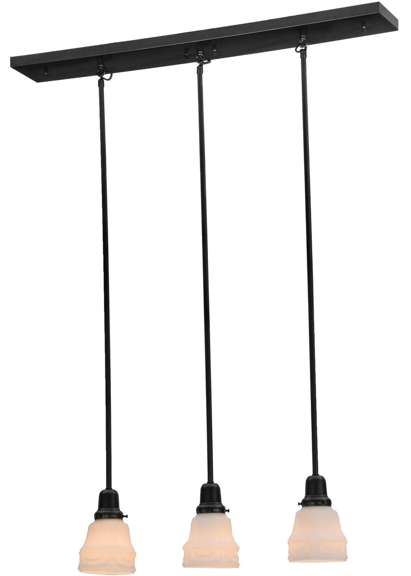 Meyda Tiffany 145163 Three Light Island Pendant, Craftsman Brown