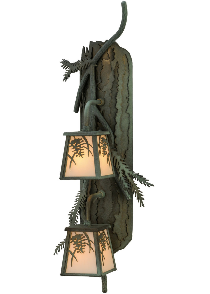 Meyda Tiffany 145191 Two Light Wall Sconce, Antique Copper/Verdi