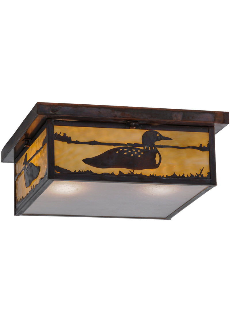 Meyda Tiffany 145224 Two Light Flushmount, Vintage Copper