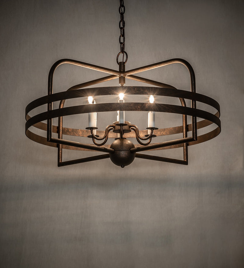 Meyda Tiffany 145225 Six Light Pendant, Gilded Tobacco