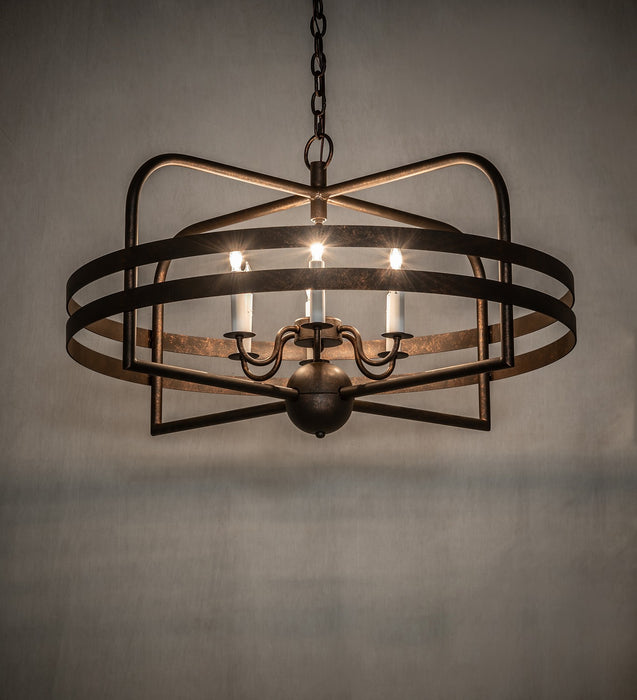 Meyda Tiffany 145225 Six Light Pendant, Gilded Tobacco