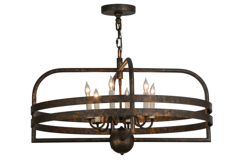 Meyda Tiffany 145225 Six Light Pendant, Gilded Tobacco