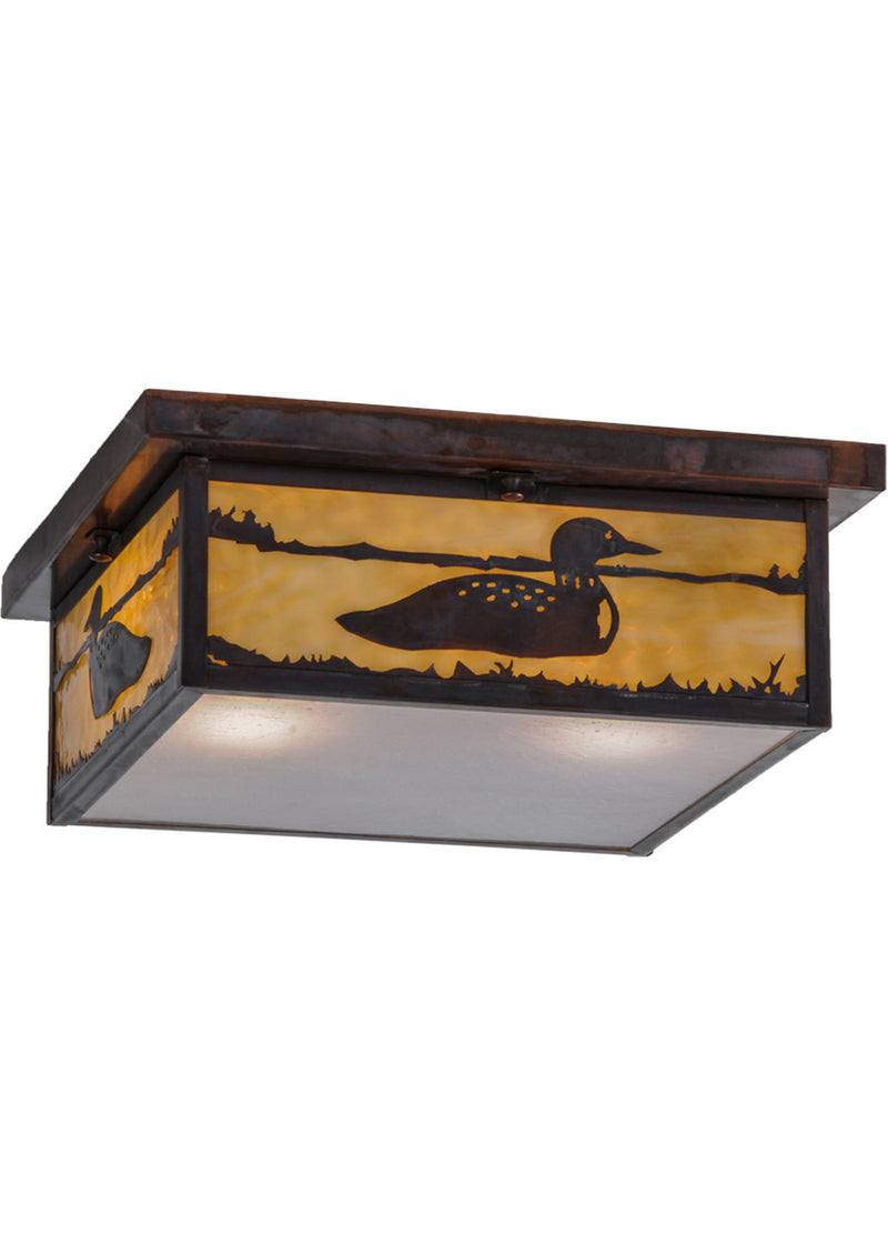 Meyda Tiffany 145226 Two Light Flushmount, Vintage Copper