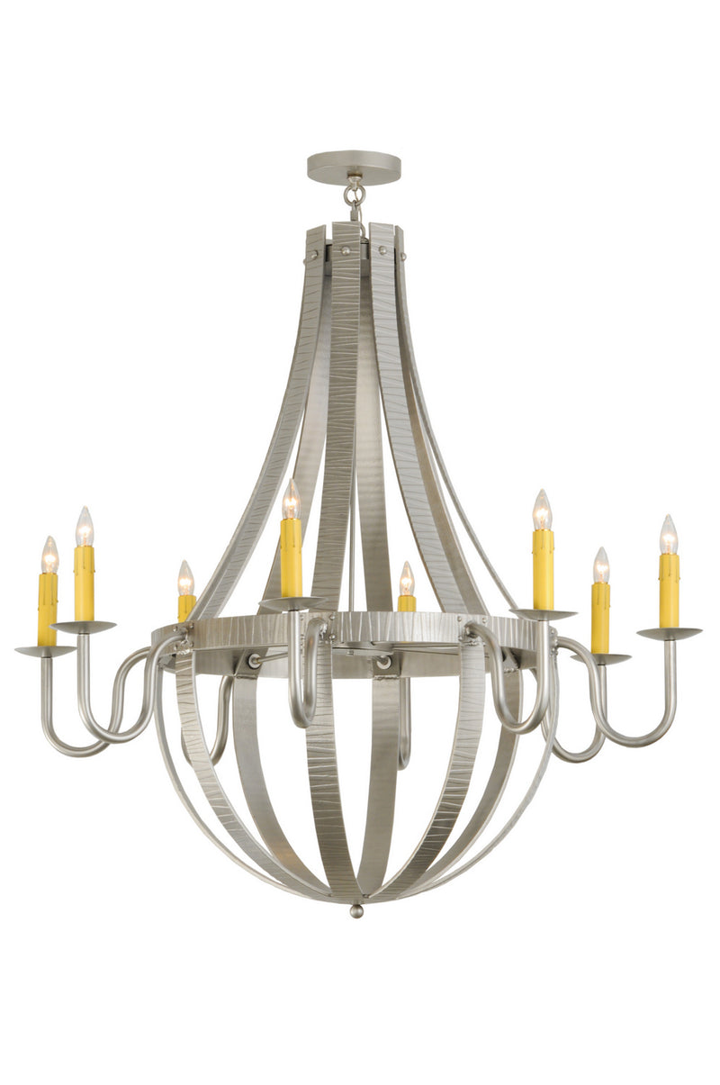 Meyda Tiffany 145268 Eight Light Chandelier, Nickel Powder Coat