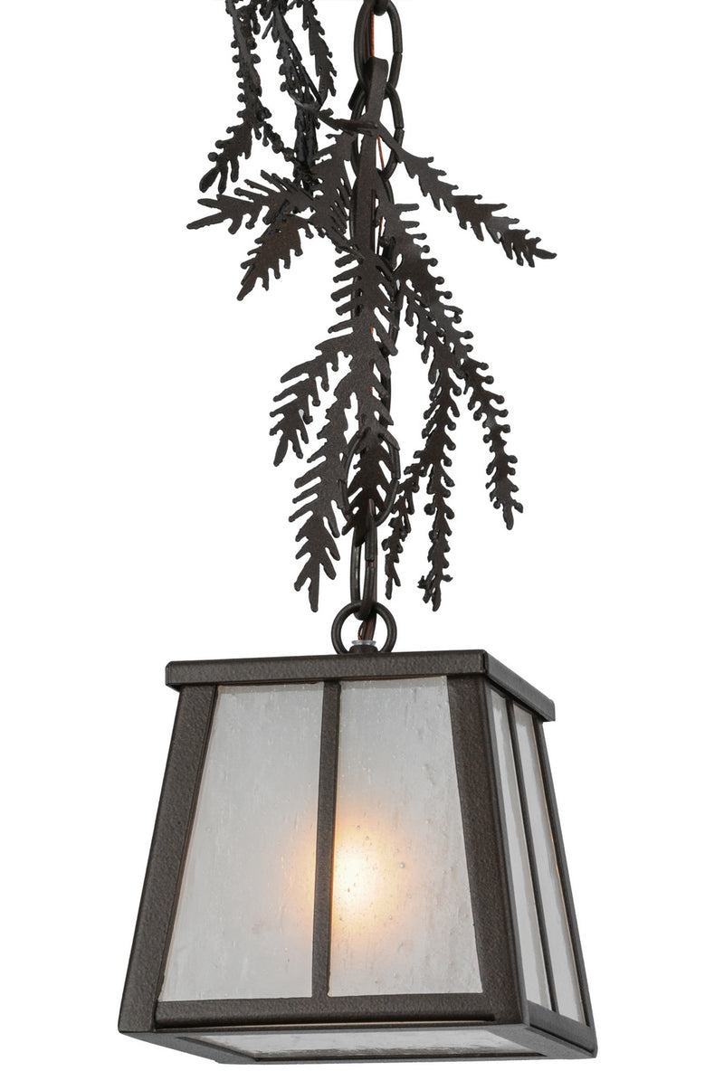 Meyda Tiffany 145309 One Light Mini Pendant, Black Metal,Custom
