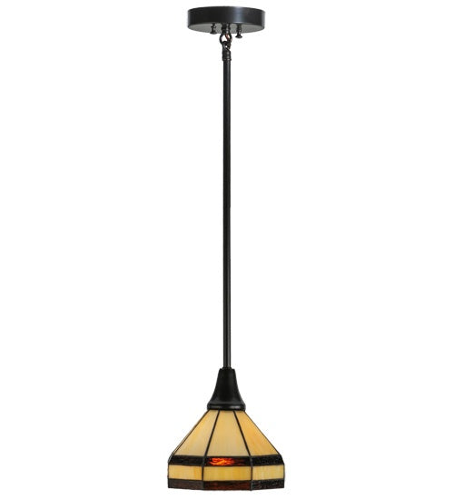 Meyda Tiffany 145363 One Light Mini Pendant, Craftsman Brown