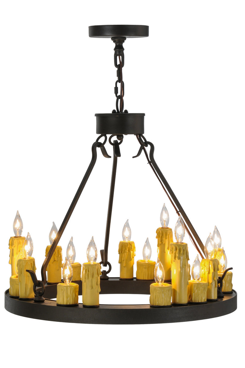 Meyda Tiffany 145423 18 Light Chandelier, Wrought Iron