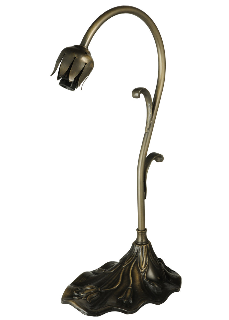 Meyda Tiffany 14556 One Light Gooseneck Table Base, Antique Brass