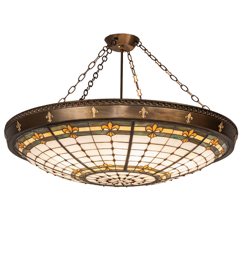 Meyda Tiffany 145707 Six Light Semi-Flushmount, Antique Copper & Gold Metallic