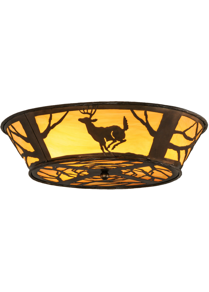Meyda Tiffany 145717 Four Light Flushmount, Antique Copper