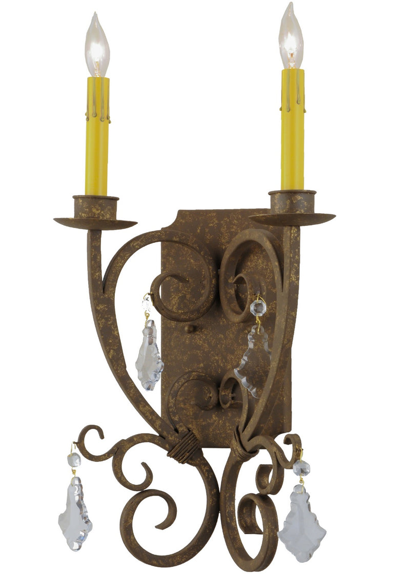 Meyda Tiffany 145752 Two Light Wall Sconce, Pompeii Gold
