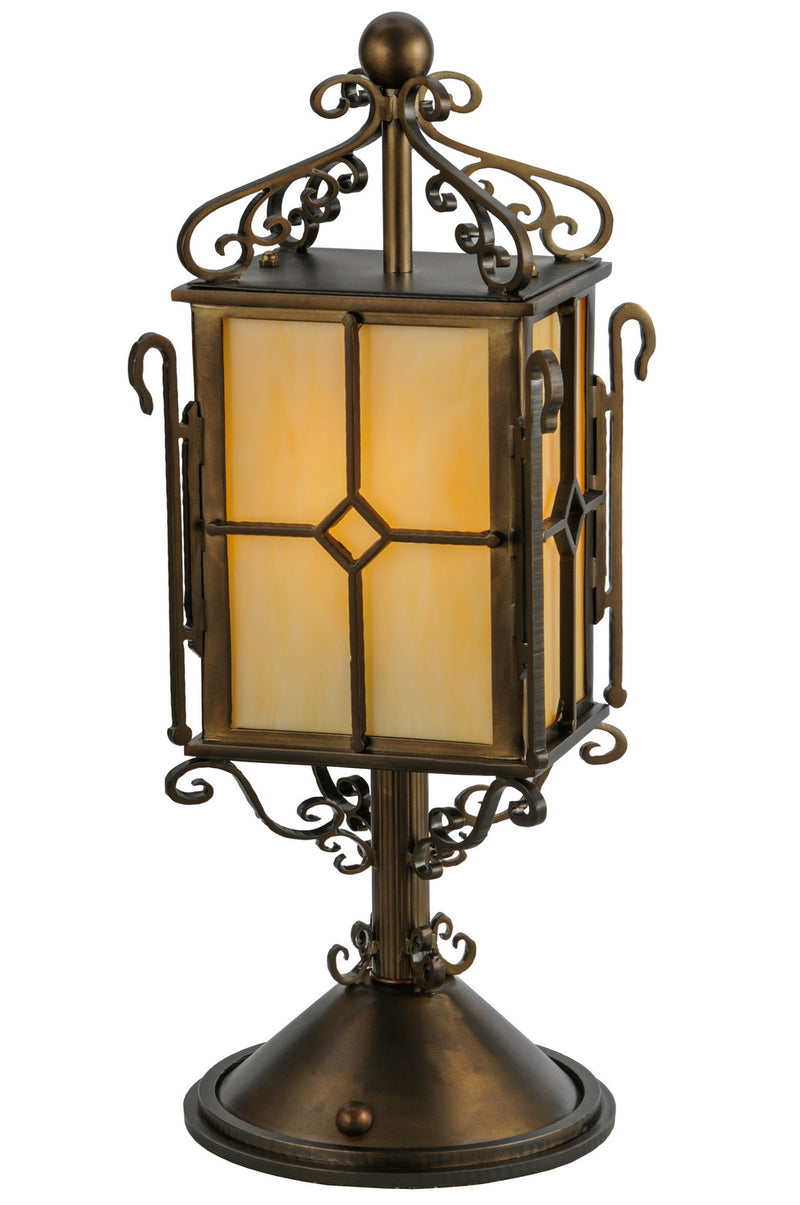 Meyda Tiffany 145795 One Light Tabletop Lantern, Antique Copper