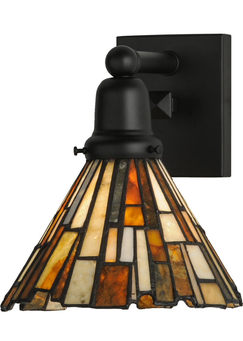 Meyda Tiffany 145861 One Light Wall Sconce, Black Metal