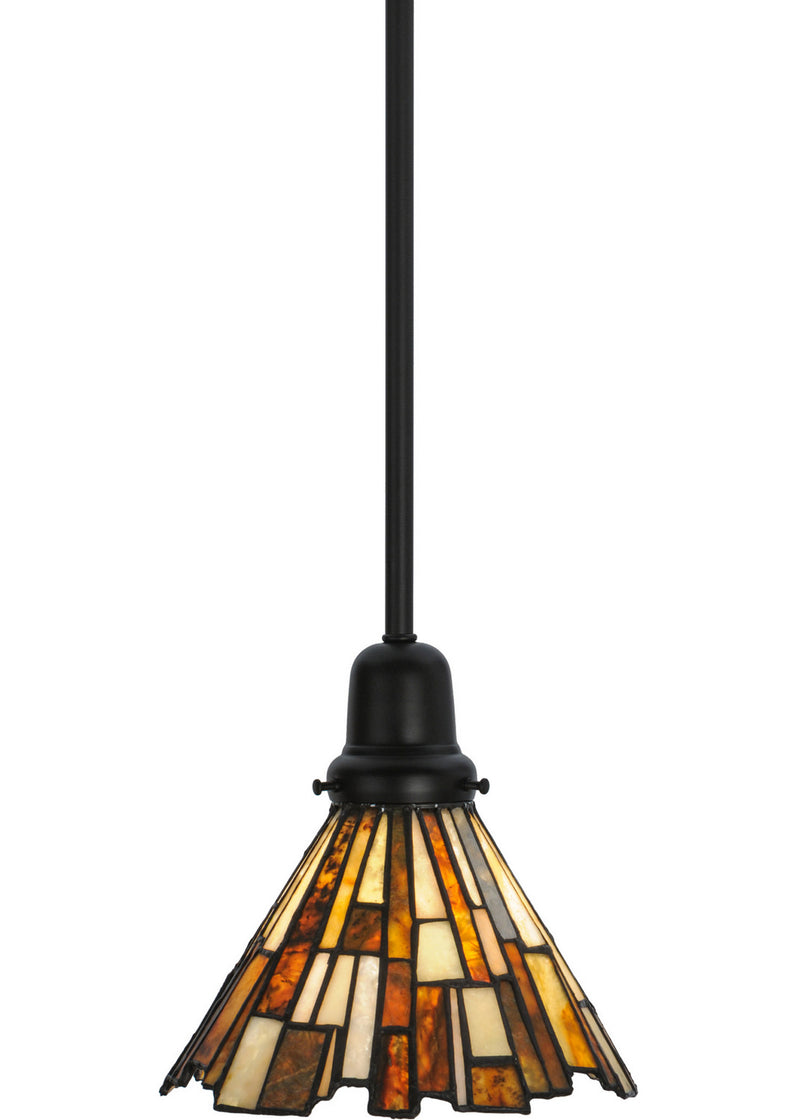 Meyda Tiffany 145877 One Light Mini Pendant, Black Metal