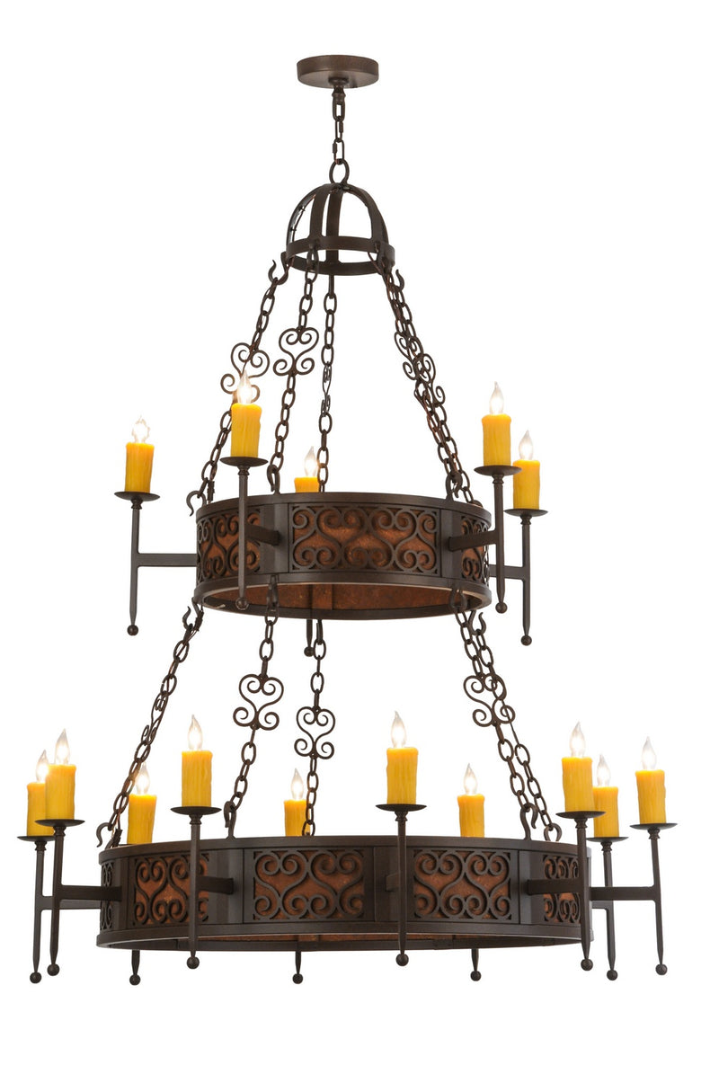 Meyda Tiffany 145918 15 Light Chandelier, Cafe Noir Natural Rust