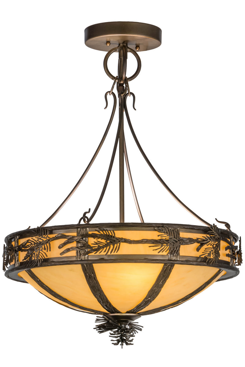 Meyda Tiffany 146004 Six Light Semi-Flushmount, Antique Copper