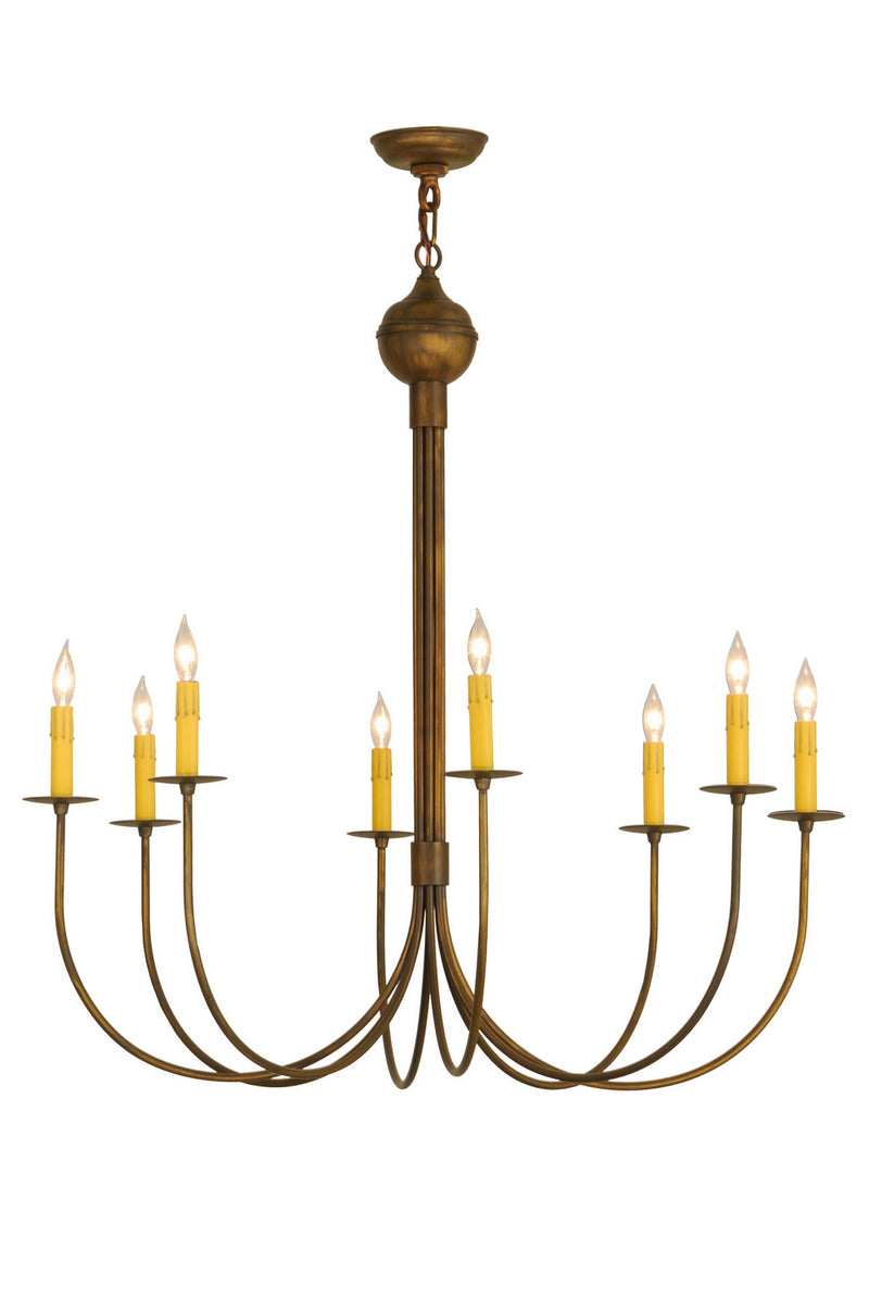 Meyda Tiffany 146054 Eight Light Chandelier, Antique Brass Matte