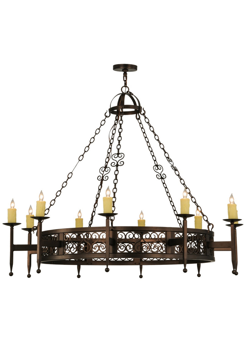 Meyda Tiffany 146062 Ten Light Chandelier, Mahogany Bronze