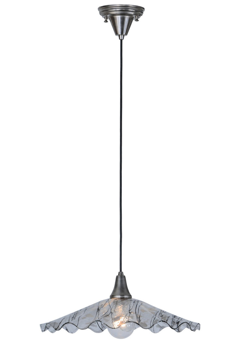 Meyda Tiffany 146083 One Light Pendant, Black Metal,Custom,Brushed Nickel