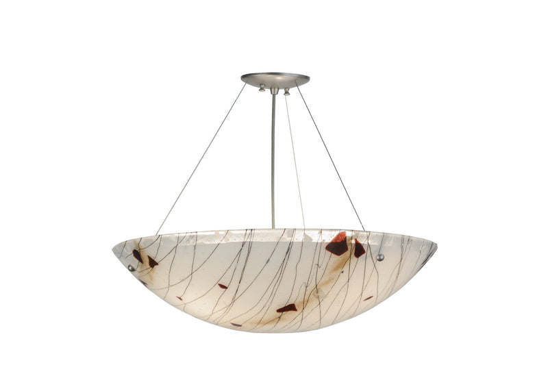 Meyda Tiffany 146209 Three Light Pendant, Black Metal,Brushed Nickel