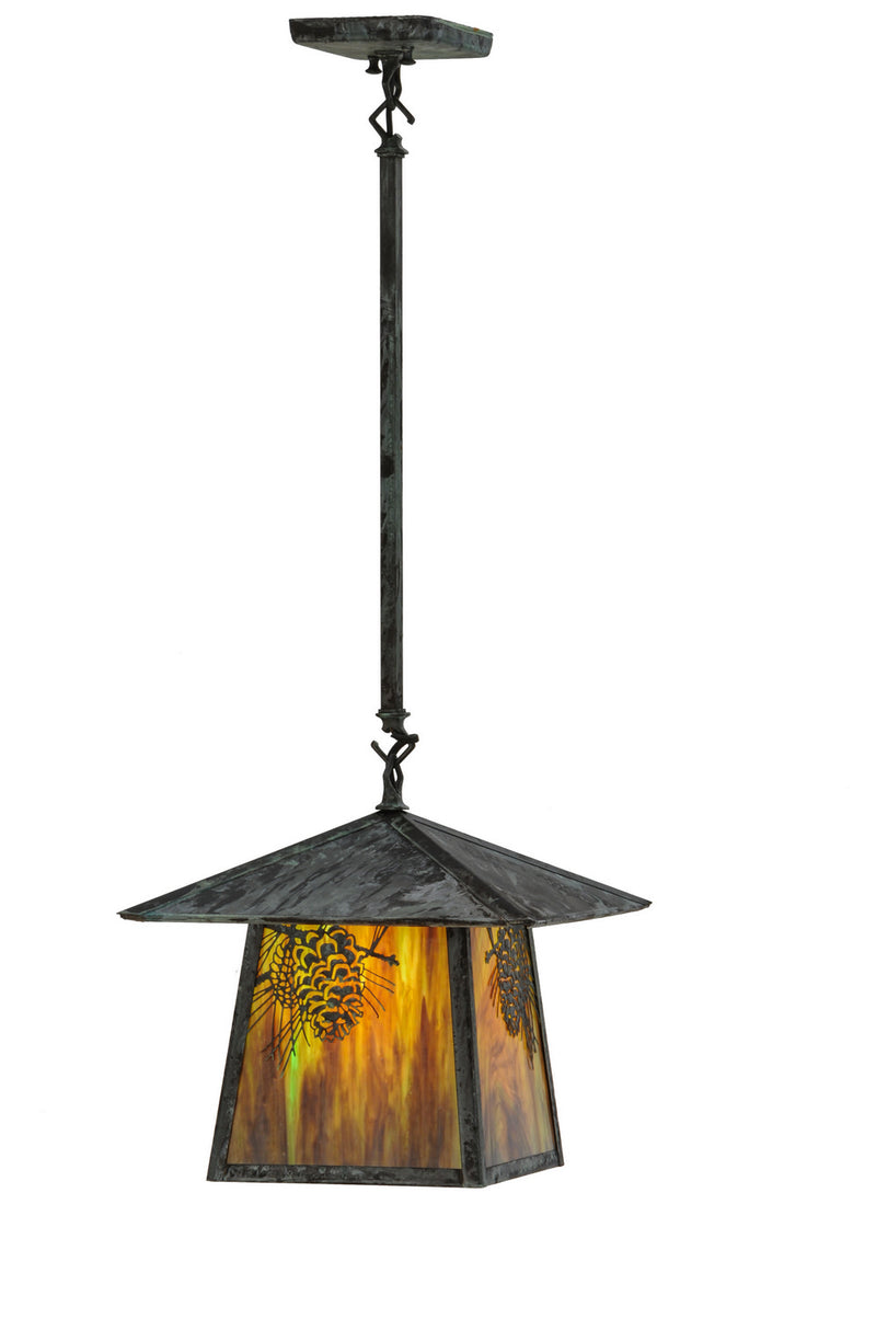 Meyda Tiffany 146360 One Light Pendant, Verdigris