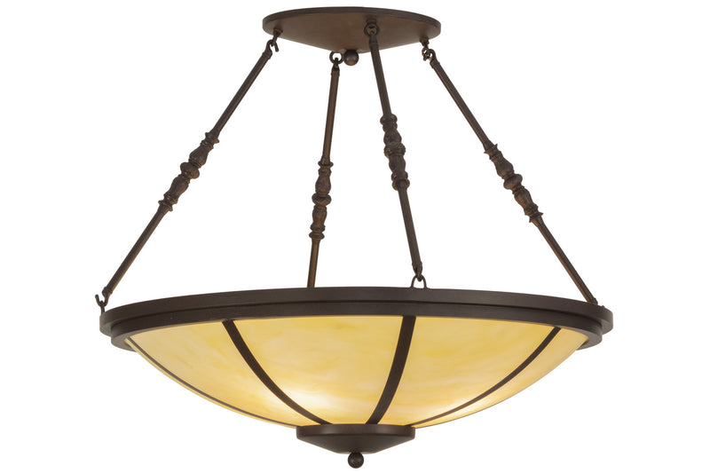 Meyda Tiffany 146575 Four Light Semi-Flushmount, Cafe Noir