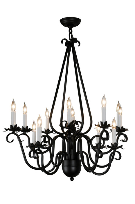 Meyda Tiffany 146655 12 Light Chandelier, Black