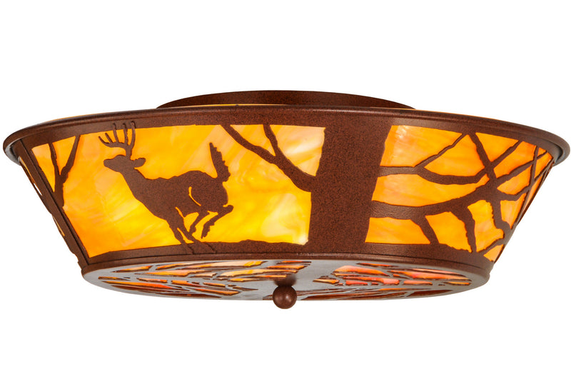 Meyda Tiffany 146915 Four Light Flushmount, Rust