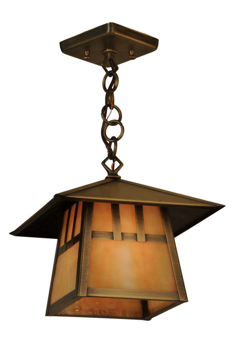 Meyda Tiffany 146941 One Light Pendant, Antique Brass