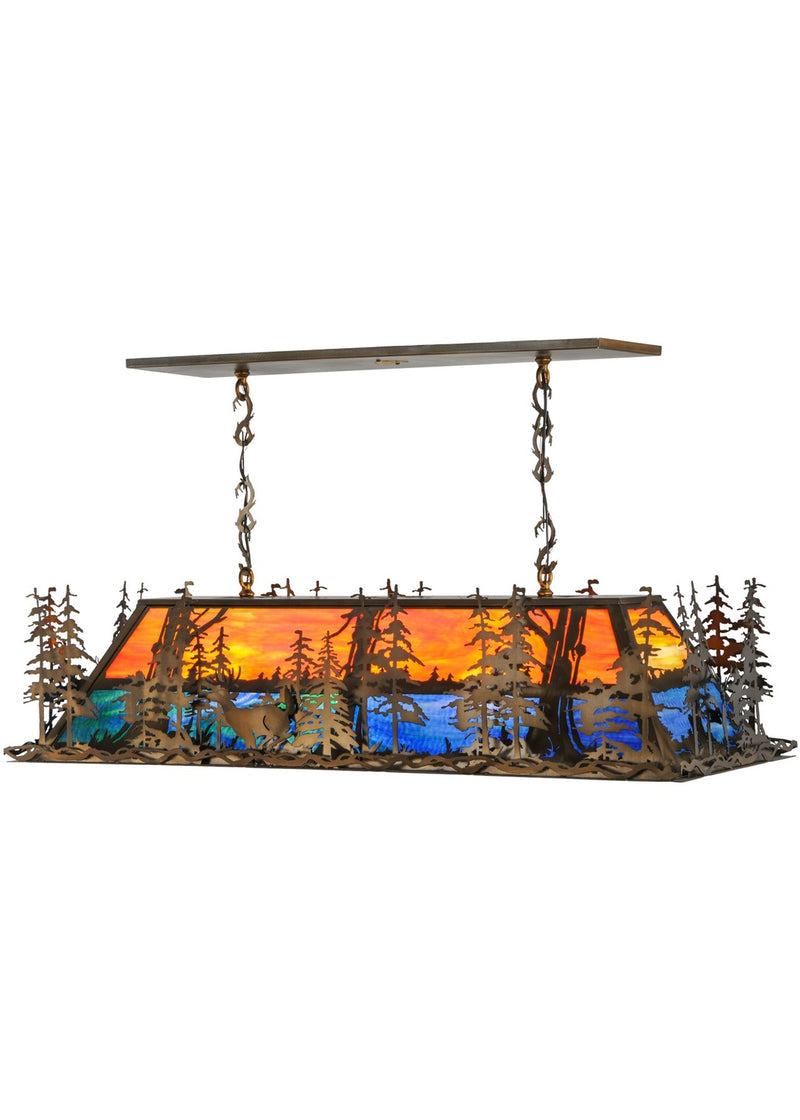 Meyda Tiffany 146947 Nine Light Oblong Pendant, Antique Copper