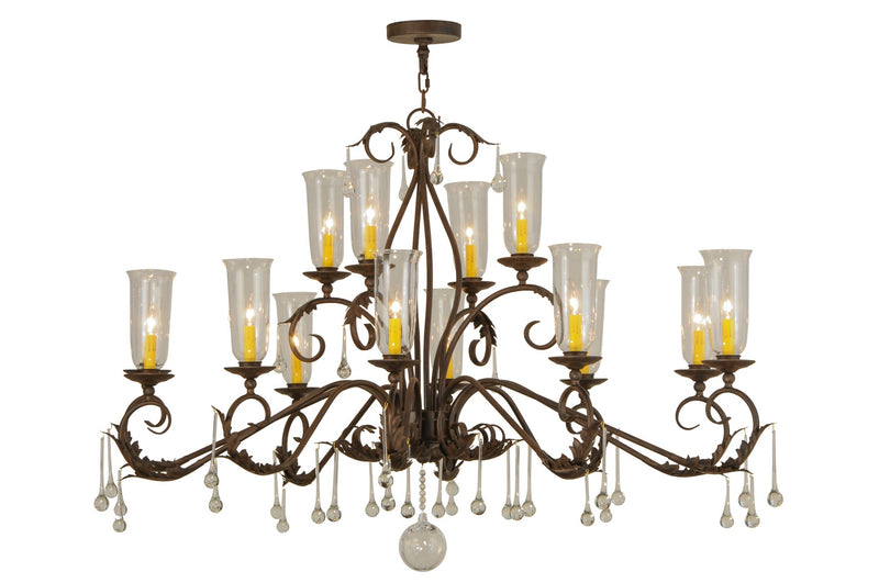 Meyda Tiffany 146948 14 Light Chandelier, Classic Rust