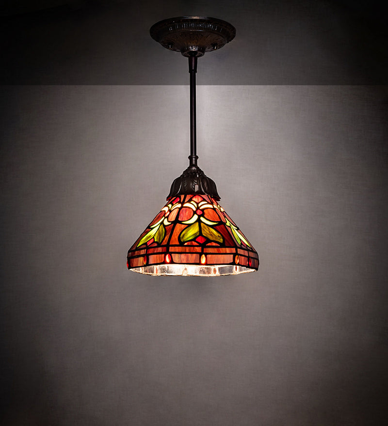 Meyda Tiffany 146949 One Light Mini Pendant, Custom,Mahogany Bronze
