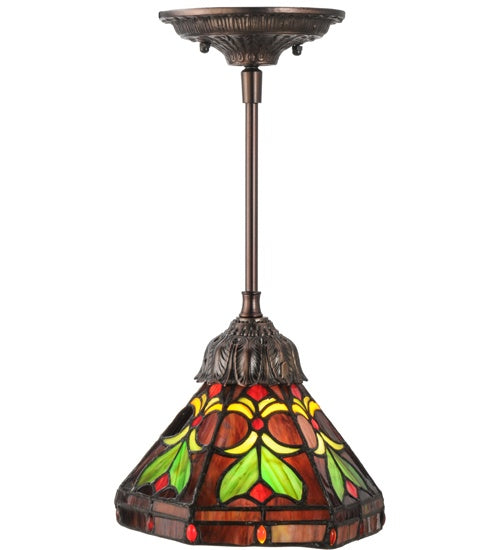 Meyda Tiffany 146949 One Light Mini Pendant, Custom,Mahogany Bronze