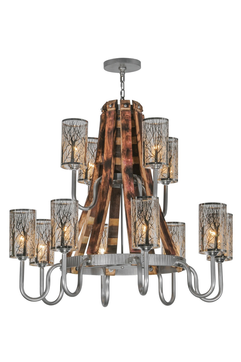 Meyda Tiffany 147189 12 Light Chandelier, Nickel