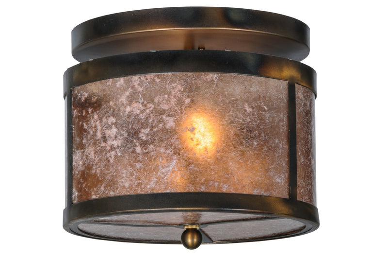 Meyda Tiffany 147377 Two Light Flushmount, Dark Burnished Antique Copper