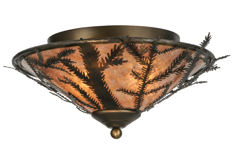 Meyda Tiffany 147431 Two Light Flushmount, Lt Burnished Antique Copper