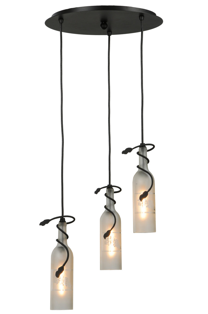 Meyda Tiffany 147536 Three Light Chandelier, Black Metal