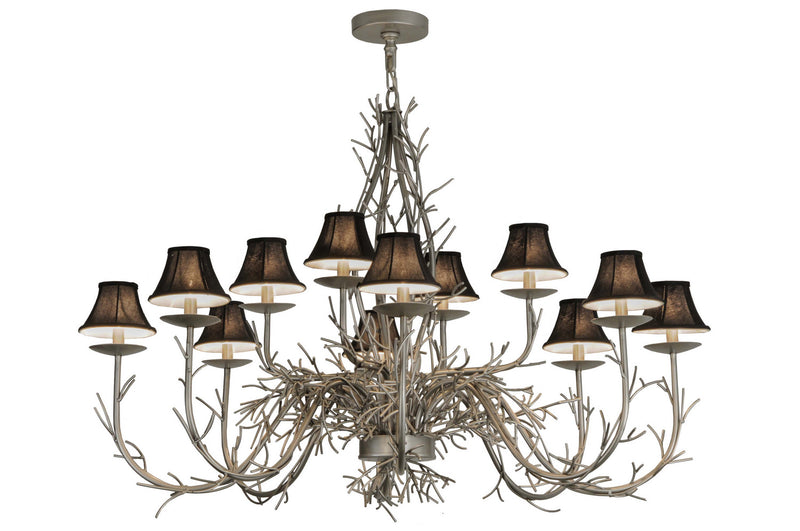 Meyda Tiffany 147591 12 Light Chandelier, Nickel Powder Coat