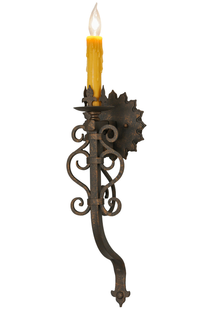 Meyda Tiffany 147595 One Light Wall Sconce, Black Metal,Custom