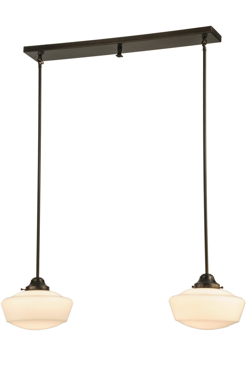 Meyda Tiffany 147635 Two Light Island Pendant, Craftsman Brown