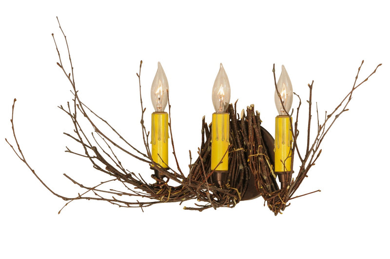 Meyda Tiffany 147697 Three Light Wall Sconce, Mahogany Bronze